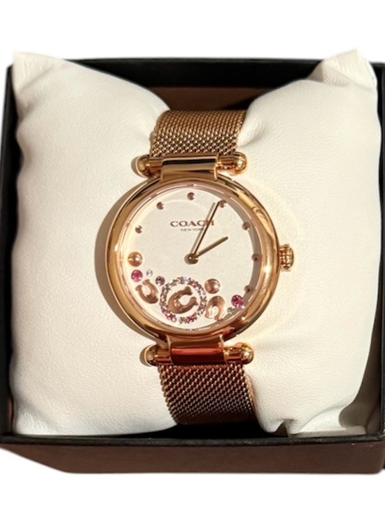 Authentic Coach Cary Rose Gold Mesh Band Watch - Picture 3 of 9